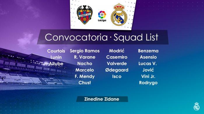 LIVE Bein Sports 1! Link Nonton Live Streaming Levante vs Real Madrid Liga Spanyol Tayang 20.55 WIB