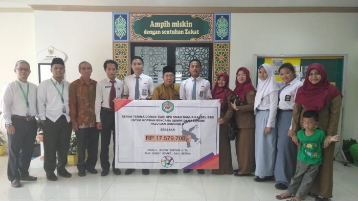 SMA Banua Kalsel Mengajarkan Siswa Empati Gempa dan Tsunami Sulteng