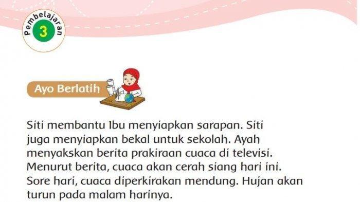 KUNCI Jawaban Soal Kelas 3 SD Tema 5 Subtema 1 Pembelajaran 3, Halaman 20-24 Tentang Keadaan Cuaca