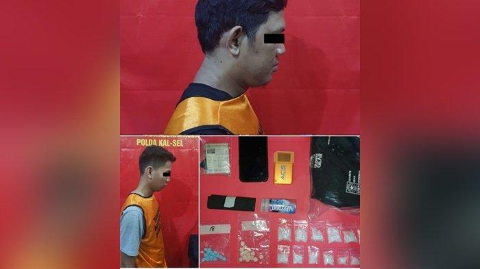 Polda Kalsel Tangkap 2 Tersangka Pengedar, Amankan 1 Ons Lebih Sabu dan Ratusan Butir Ineks