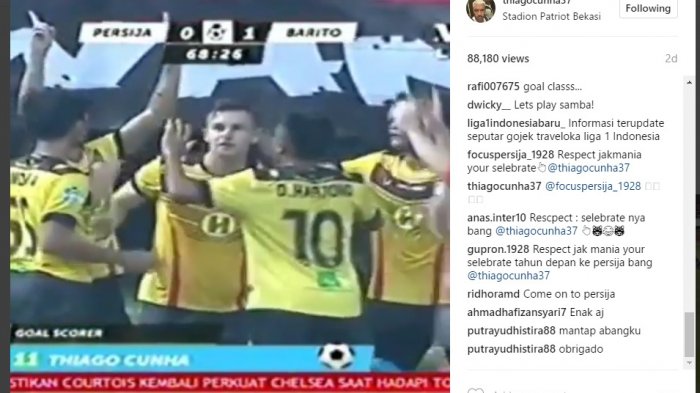 Selebrasi Thiago Cunha Dapat Apresiasi Fans Persija