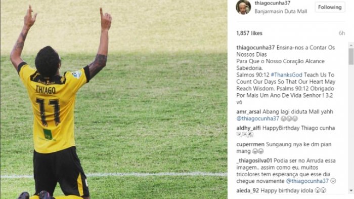 Thiago Cunha Ultah, Fans Barito Sebut Mirip Diego Costa, Bener Gak Sih?