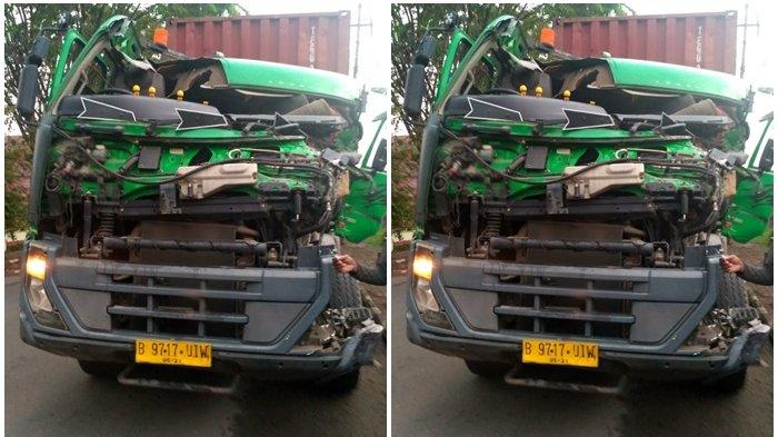 Parkir Sembarangan, Truk Ini Ditabrak Kontiner di Barabai, Beginii Kondisi Sopir