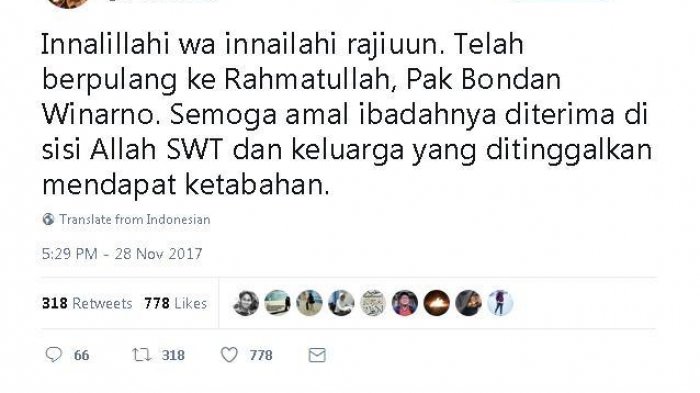 Ungkapan Belasungkawa Anies Baswedan Untuk Bondan Maknyus Dikritisi Warganet, Ini Sebabnya