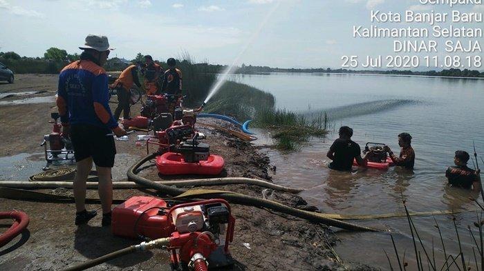Antisipasi Ancaman Karhutla, BPBD Kalsel Uji Coba Alat Pemadaman di Danau Cermin Banjarbaru
