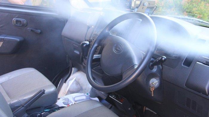 Cegah Virus Corona Masuk, Mobil Patroli Polresta Palangkaraya Dimodif dengan Semprotan Desinfektan