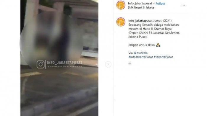 Viral Video Aksi Asusila 'Pak di Hotel Aja', Polisi Buru Pelaku Mesum di Halte Kramat Raya