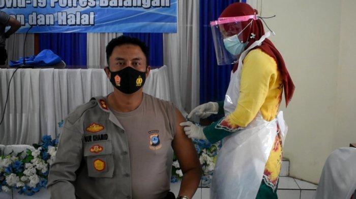 Wabah Corona Kalsel, Personel Polres Balangan Dapatkan Vaksinasi Kedua