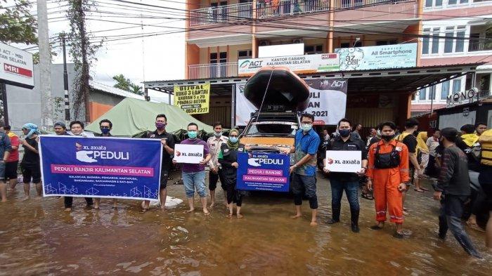 Darurat Banjir di Kalsel, XL Axiata Pastikan Jaringan Normal dan Salurkan Bantuan ke Lokasi Bencana