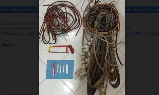 Tiga Sekawan Curi Kabel Sumur Pompa Pakai Mobil, Polisi Sita Barang Bukti Ini