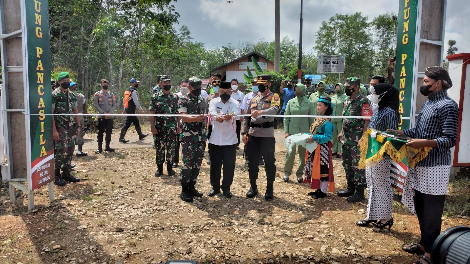 Bupati dan Dandim1008/Tabalong Resmikan Desa Masingai II Jadi Kampung Pancasila