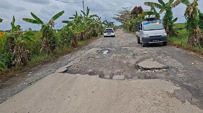 Kondisi Terkini Jalan Nasional di Desa Masta Bakarangan Tapin Kalsel Pasca Banjir Surut