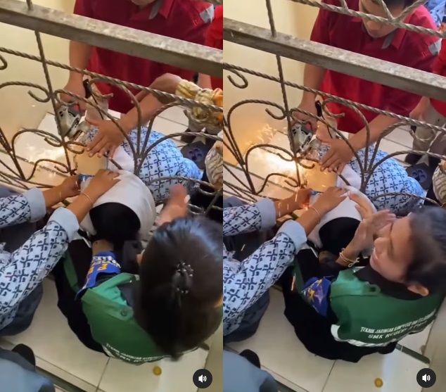 Viral Kejadian Naas Kepala Siswi Terjepit Pagar di Palu, Proses Penyelamatan Berlangsung Dramatis