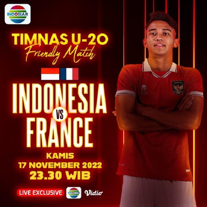Jadwal Tayang Siaran Langsung Indosiar dan Link Timnas U20 vs Prancis, Boyong 23 Pemain ke Spanyol