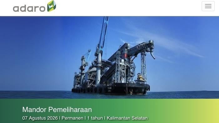 Lowongan Kerja PT Adaro Logistics Kalsel, Dibuka Posisi Mandor Pemeliharaan, Minimal Lulusan D3 - Banjarmasinpost.co.id
