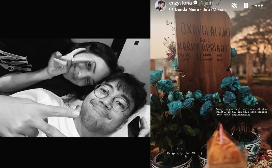 Bawa Kue Ulang Tahun ke Makam Vidi Aldiano, Enzy Storia Ungkap Rindu pada Mendiang Suami Sheila Dara