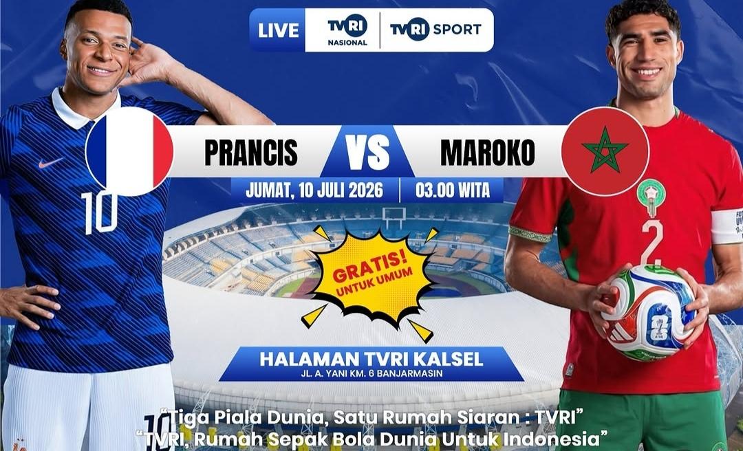 Skor Hasil Prancis vs Maroko Kylian Mbappe Gagal Penalti di Babak Pertama 0-0, Nobar Kalsel Meriah - Banjarmasinpost.co.id