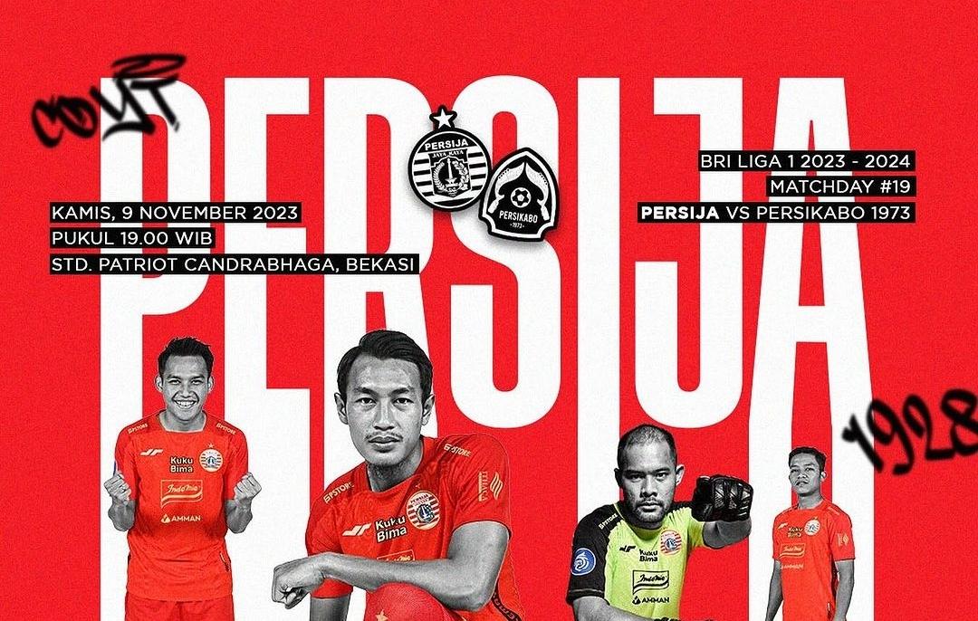 Live Gratis Indosiar! Link Streaming Bola Persija vs Persikabo via TV Online Hari ini Jam 19.00 WIB