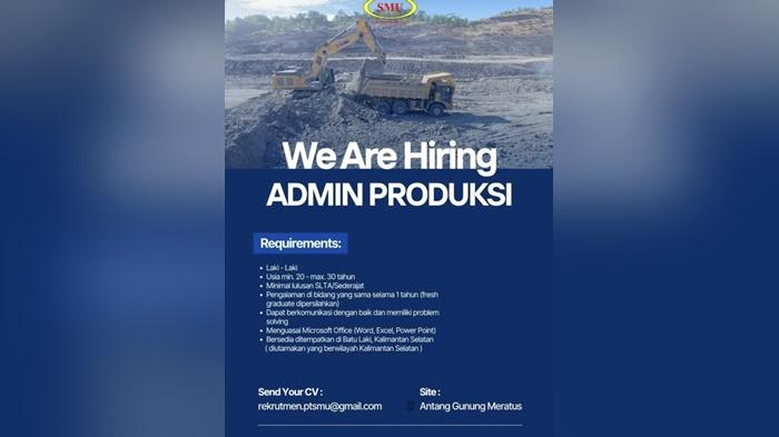 Lowongan Kerja PT Sinergi Multi Usaha Penempatan di Site Antang Gunung Meratus Kalsel - Banjarmasinpost.co.id