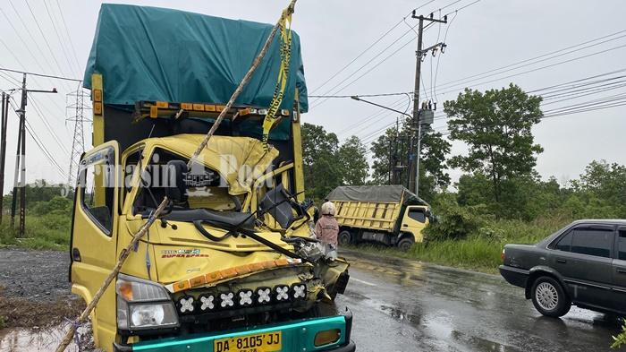 Truk Alami Kecelakaan di Trikora Banjarbaru, Kondisi Nyaris Terbaik, Begini Kondisi Sopir