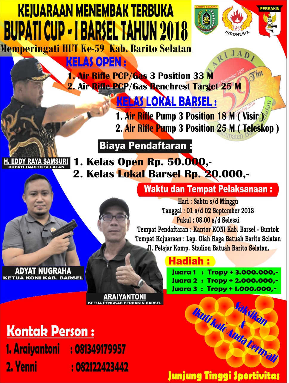 Peringati HUT Barsel Ke-59 Juga Digelar Kejuaraan Menembak Terbuka