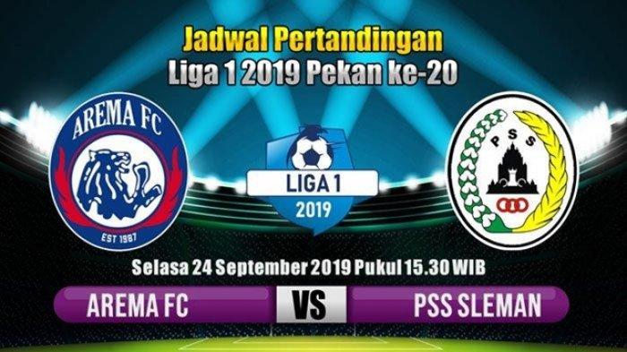 Link Live Streaming Indosiar Arema FC vs PSS Sleman Liga 1 2019 Pekan 20 Sore Ini via Vidio.com