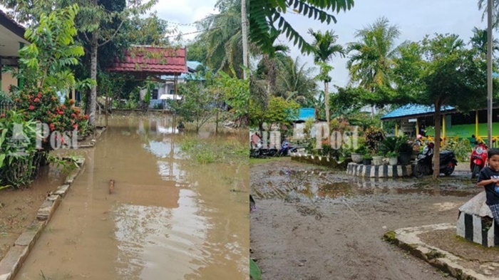 Halaman SDN 1 Pakuan di Kabupaten HSS Sering Tergenang