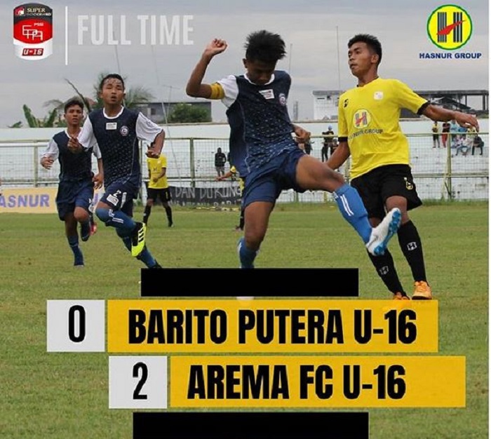 Barito Putera U-16 Takluk 0-2 Dihadapan Pendukung, Tak berkutik Hadapi Arema FC Malang