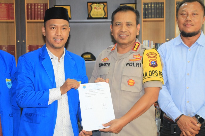 Temui Kapolresta Banjarmasin, PMII Siap Jaga Situasi Kondusif Jelang Pelantikan Jokowi-Ma'ruf Amin