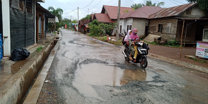 Jalan Industri Desa Padang Tanahlaut Rusak, Ini Permintaan Warga