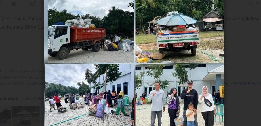 Tukar Sampah dengan Sembako di Desa Sungai Dua Tanahbumbu, Terkumpul 3,6 Ton Sampah