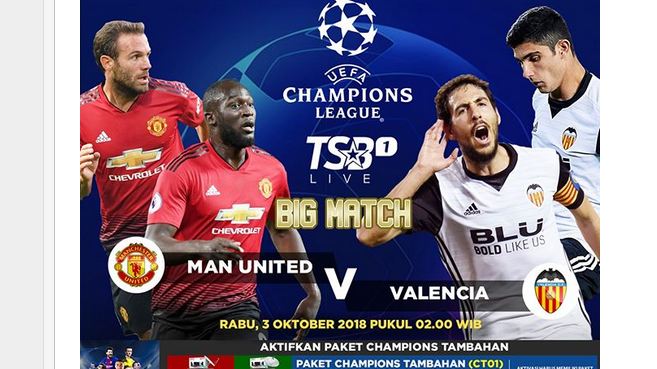 Jadwal & Prediksi Susunan Pemain Manchester United vs Valencia Liga Champion Live RCTI dan K-Vision