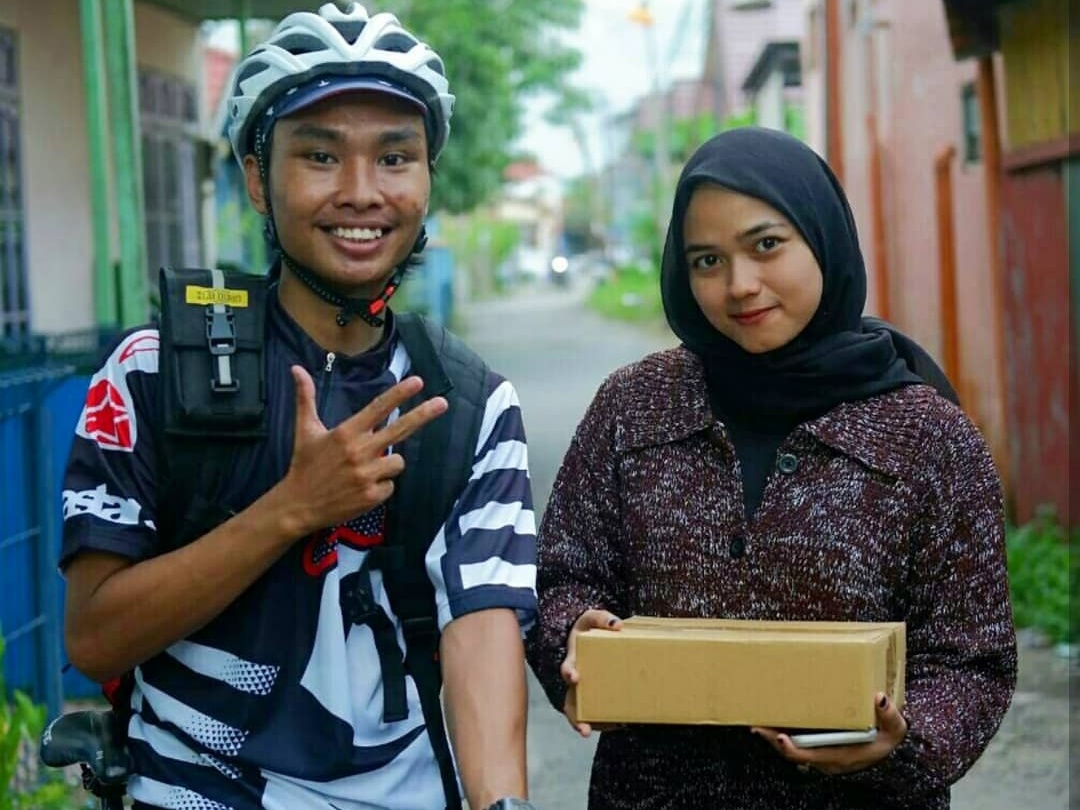 Tak Takut Bersaing dengan Kurir Bermotor, Banua Bike Messenger Service Punya Pelanggan Tetap