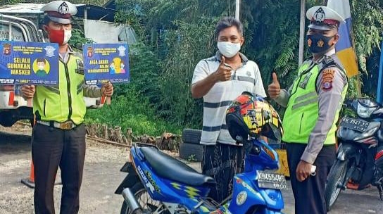 Satlantas Sosialisasi Pencegahan Covid-19 di Trans Kalimantan Kapuas, Ini Tujuannya