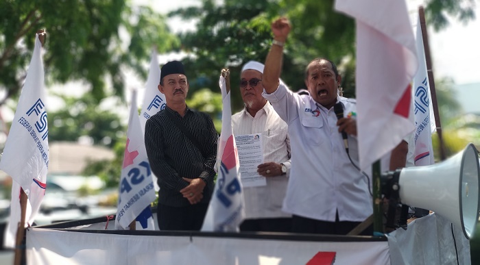 Puluhan Buruh PSPMI Kalsel Demo Tuntut cabut PP 78 Tahun 2015, Ini Alasannya