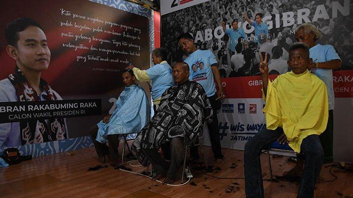 TKD Prabowo-Gibran di Jatim Rayakan Keunggulan Paslon 02 di Quick Count: Cukur Rambut sampai Plontos