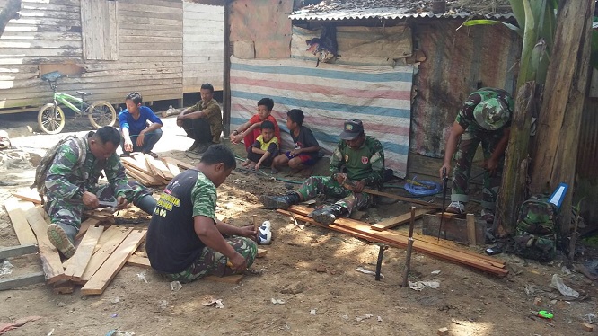Kodim Rantau Bedah Rumah di Salambabaris, Begini Kondisi Rumahnya