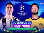 Tak Live SCTV, Link Streaming TV Online Juventus vs Borussia Dortmund UCL Dini Hari Jam 02.00 WIB