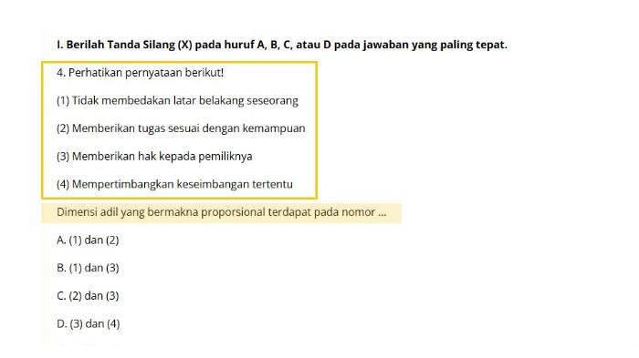 Kunci Jawaban PAI Kelas 8 Halaman 159, Dimensi Adil yang Bermakna Proporsional Terdapat pada . .