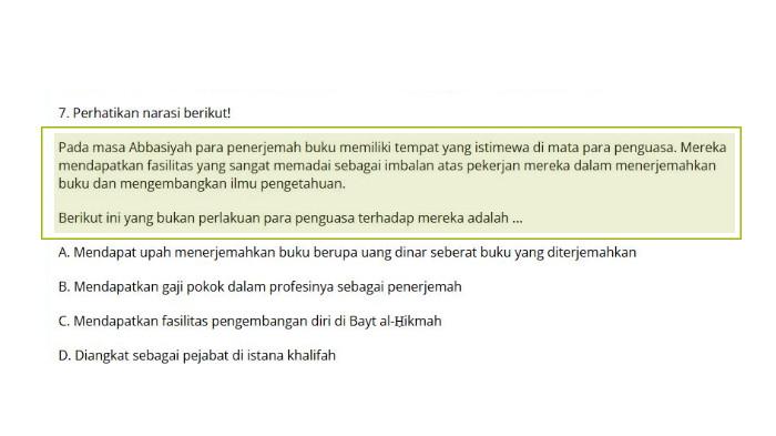 Kunci Jawaban PAI Kelas 8, Pada Masa Abbasiyah Para Penerjemah Buku Memiliki Tempat yang Istimewa