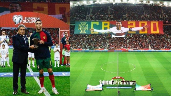 Capai 200 Caps, Portugal Beri Penghargaan Cristiano Ronaldo, Suporter Bentangkan Baliho Raksasa!