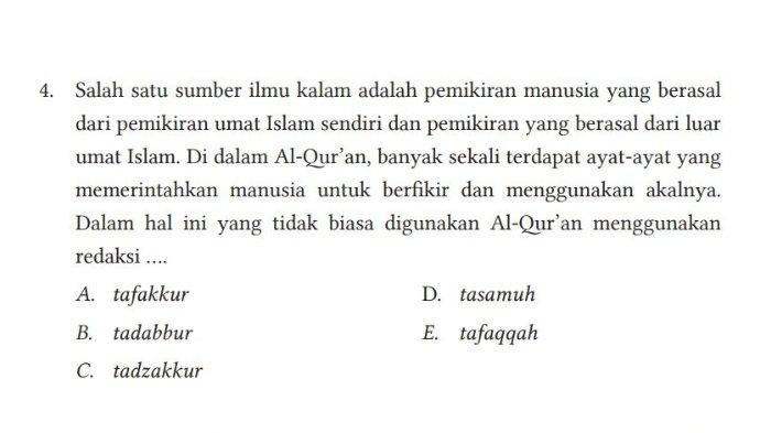 KUNCI JAWABAN PAI Kelas 12 Halaman 223, yang Tidak Biasa Digunakan Al-Qur’an Menggunakan Redaksi . .