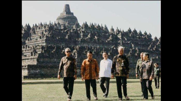 Gubernur Jateng Ganjar Pranowo Dampingi Kaisar Jepang Hironomiya Naruhito Kunjungi Candi Borobudur