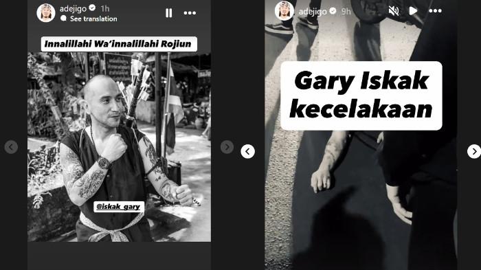 GARY ISKAK MENINGGAL - Tangkapan layar Instagram @adejigo, Sabtu (29/11/2025). Komedian Ade Jigo mengabarkan Gary Iskak meninggal dunia akibat kecelakaan.