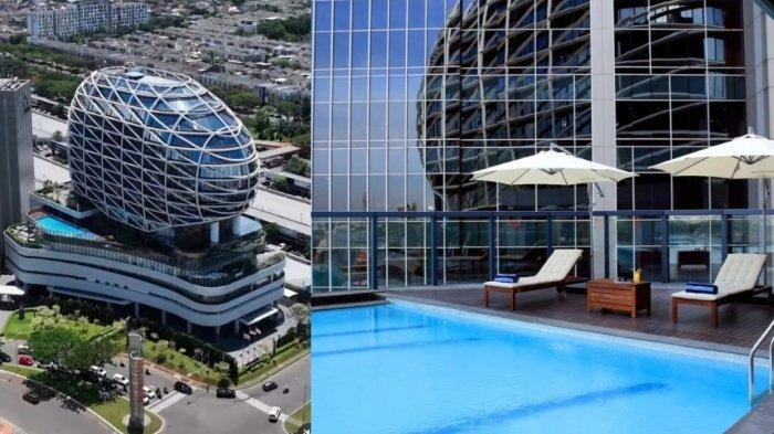 Kolase foto kamar dan gedung Hotel JHL Solitaire Gading Serpong.