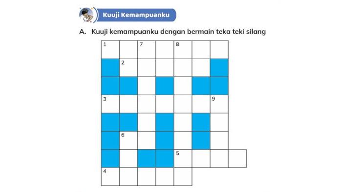 ILUSTRASI KUNCI JAWABAN- Kuuji kemampuanku dengan bermain teka teki silang, buku Pendidikan Agama Islam dan Budi Pekerti untuk SD/MI Kelas III halaman 177, Kurikulum Merdeka. (Kemdikbudristek, 2021)