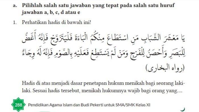 KUNCI JAWABAN PAI Kelas 11 Kurikulum Merdeka Halaman 288, Menikah Hukumnya Wajib bagi Orang yang . .