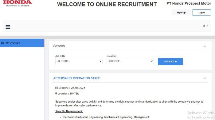 Info Loker 2024, PT Honda Prospect Motor Buka Lowongan Kerja untuk Lulusan SMA-S1, Berikut Syaratnya