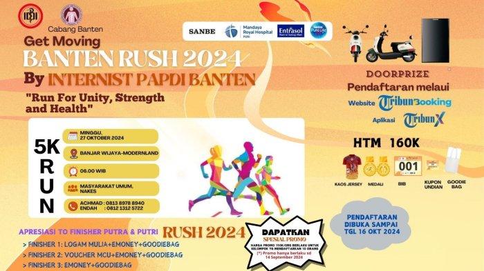Banten Rush 2024, Lari Sehat 5 KM bareng PAPDI Cabang Banten di Kota Tangerang