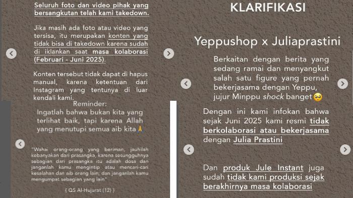 brand 1 yang putus kontrak dengan Jule